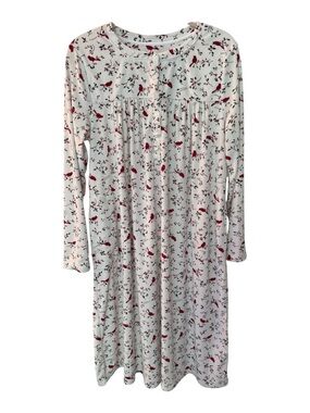 ARIA Collection Knit Velour Long Sleeve Ballet Nightgown SOFT Cardinals Womens L